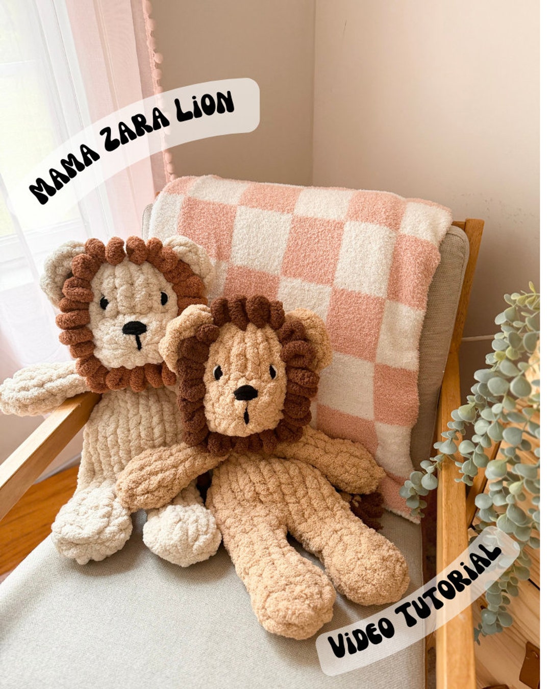 Full Video Tutorial Hand Knit Lion Snuggler Pattern Hand Knit Lion Zara Lion Video Tutorial Chunky Knit Lion Etsy UK