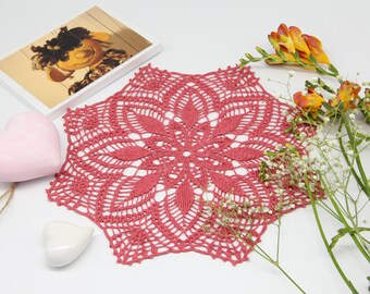 Häkeldeckchen, Zierdeckchen, Spitzendeckchen, gehäkeltes Deckchen, Tischdeko, Tischdecke, Tafelaufsatz, Tischschmuck, crochet doily, 29 cm