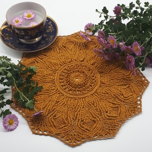 Gehaakte doilies, decoratieve doilies, kanten doilies, gehaakte doilies, tafeldecoraties, tafelkleden, tafelbladen, haak doily, 31 cm afbeelding 2