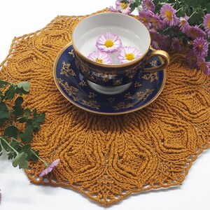 Gehaakte doilies, decoratieve doilies, kanten doilies, gehaakte doilies, tafeldecoraties, tafelkleden, tafelbladen, haak doily, 31 cm afbeelding 3