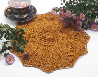 Häkeldeckchen, Zierdeckchen, Spitzendeckchen, gehäkeltes Deckchen, Tischdeko, Tischdecke, Tafelaufsatz, Tischschmuck, crochet doily, 31 cm