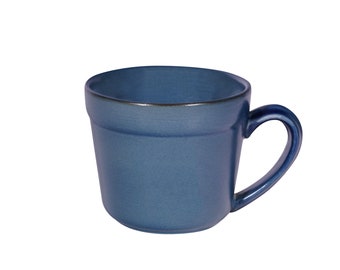 Juego de 2 tazas de café de cerámica XL, azul, aptas para lavavajillas