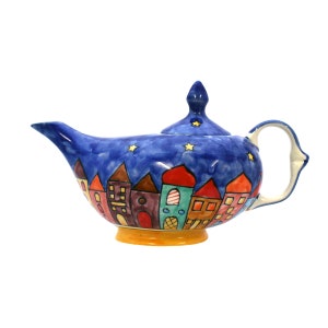 Teapot Miracle Lamp Houses Ceramic Hand-Painted Aladin
