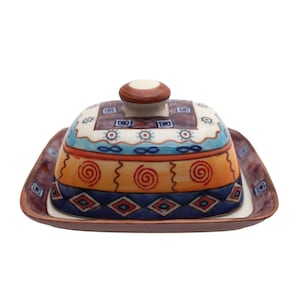 Butterdish handmade ceramic, colorful design