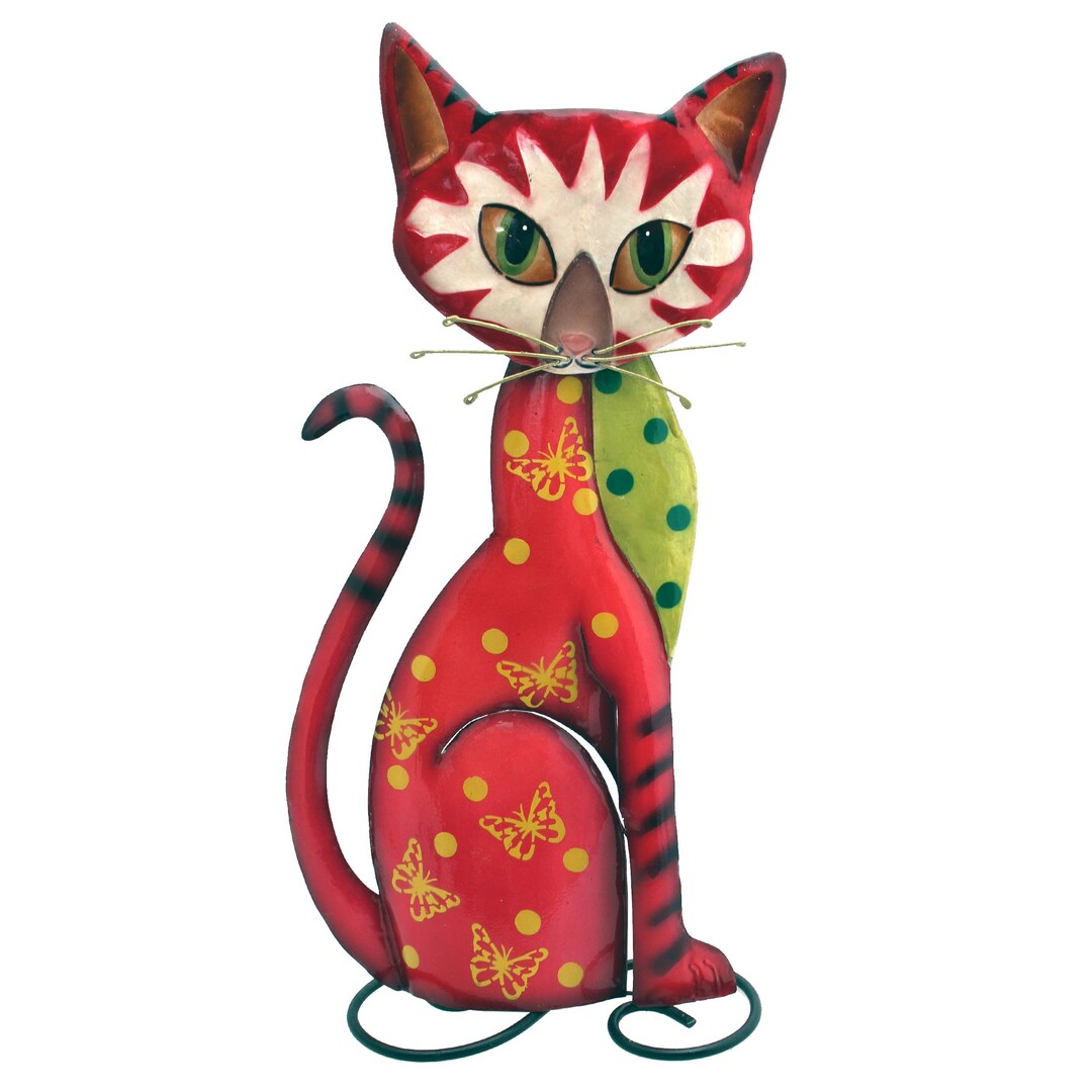 Decorative Cat Figure Made of Sheet Metal With Mother-of-pearl Inlays ...