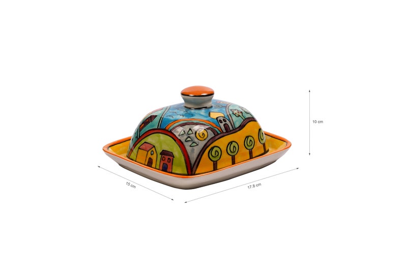 butter dish handpainted image 3