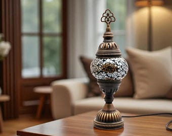 mosaic lamp, table lamp, nightstand lamp