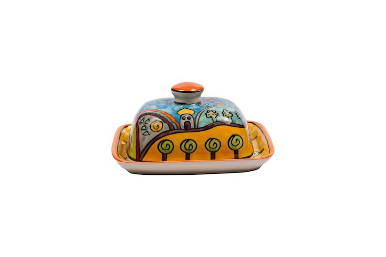 butter dish handpainted image 4