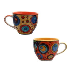 Ensemble de tasses à café en céramique colorée peintes à la main/2