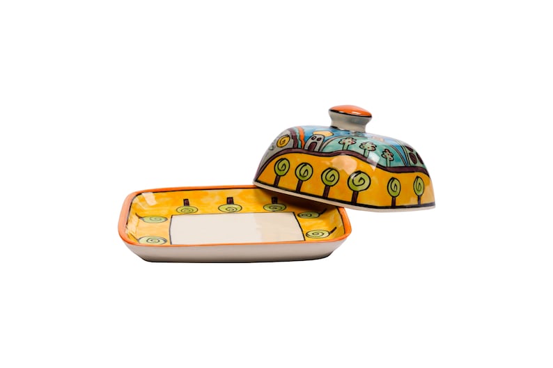 butter dish handpainted image 6