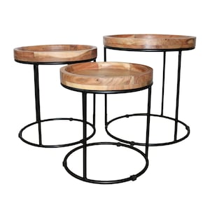 Placemat Side Table Flower Bench Living Room Table Decoration Wood