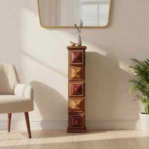 CD furniture, drawer tower, mini cabinet, wood, drawer, ceramic, furniture, colorful, decoration