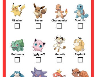 Afdrukbare game Pokémon Speurtocht | Activiteit kinderfeestje | Pokémon-verjaardagsspeurtocht | Binnen- en buitenspel voor kinderen | Direct downloaden