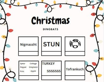 Christmas Dingbat Puzzle | Fun Picture Quiz (Digital Download)