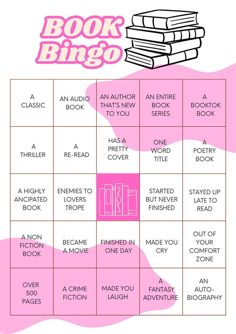 Book Bingo Challenge – Printable Reading Game (PDF A4) - Etsy