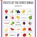Fruit of the Spirit Bingo, Bible Bingo, 20fruit of the Spirit Bingo ...