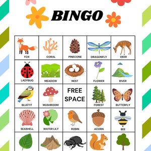 Nature Bingo Printable Game | Outdoor Scavenger Hunt for Kids | 20 ...
