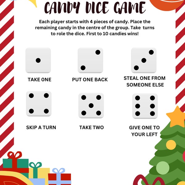 Christmas Candy Dice | Candy Dice Game | Christmas Candy Game |  Classroom game | Christmas Games for Kids | Greedy Santa Game