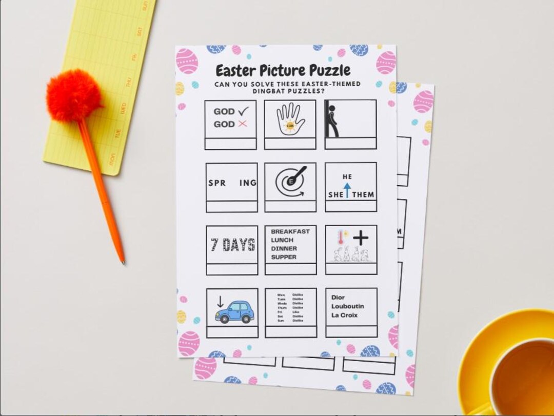 Spring Rebus Puzzels Easter Dingbats Picture Puzzle: Rebus Game, Family Fun (digital ...