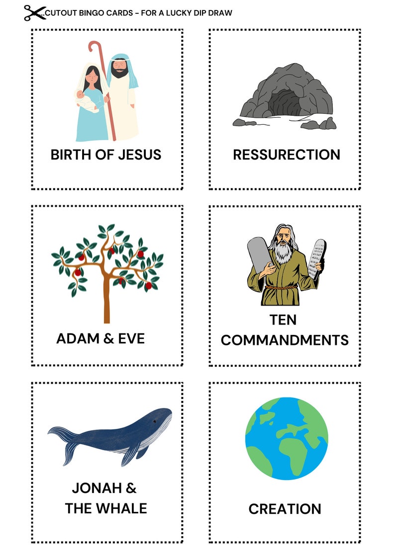 Bible Bingo, Bible Stories Bingo, 20 Bible Bingo Cards, Bible Activity ...