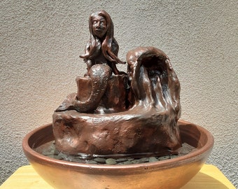 Bronze Mermaid Fountain with Matching Bowl