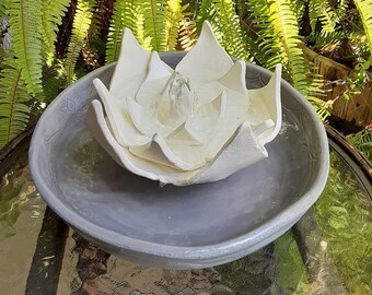 Handmade Ceramic Lotus Fountain