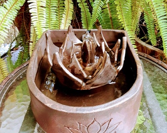 Lotus Fountain in Bronze Finish