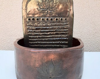 Lotus Theme Tabletop Fountain in Bronze