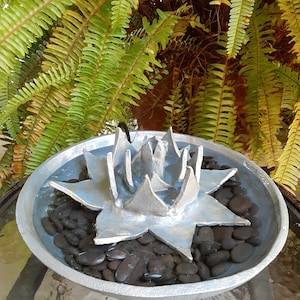 Lotus Fountain in Pewter Finish