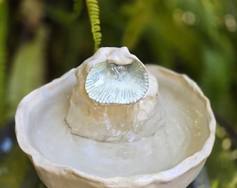 Beige Tabletop Seashell Fountain
