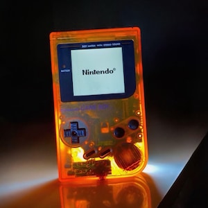 Nintendo Gameboy Classic DMG 01 Game Boy Backlit IPS Screen Clear Orange Shell