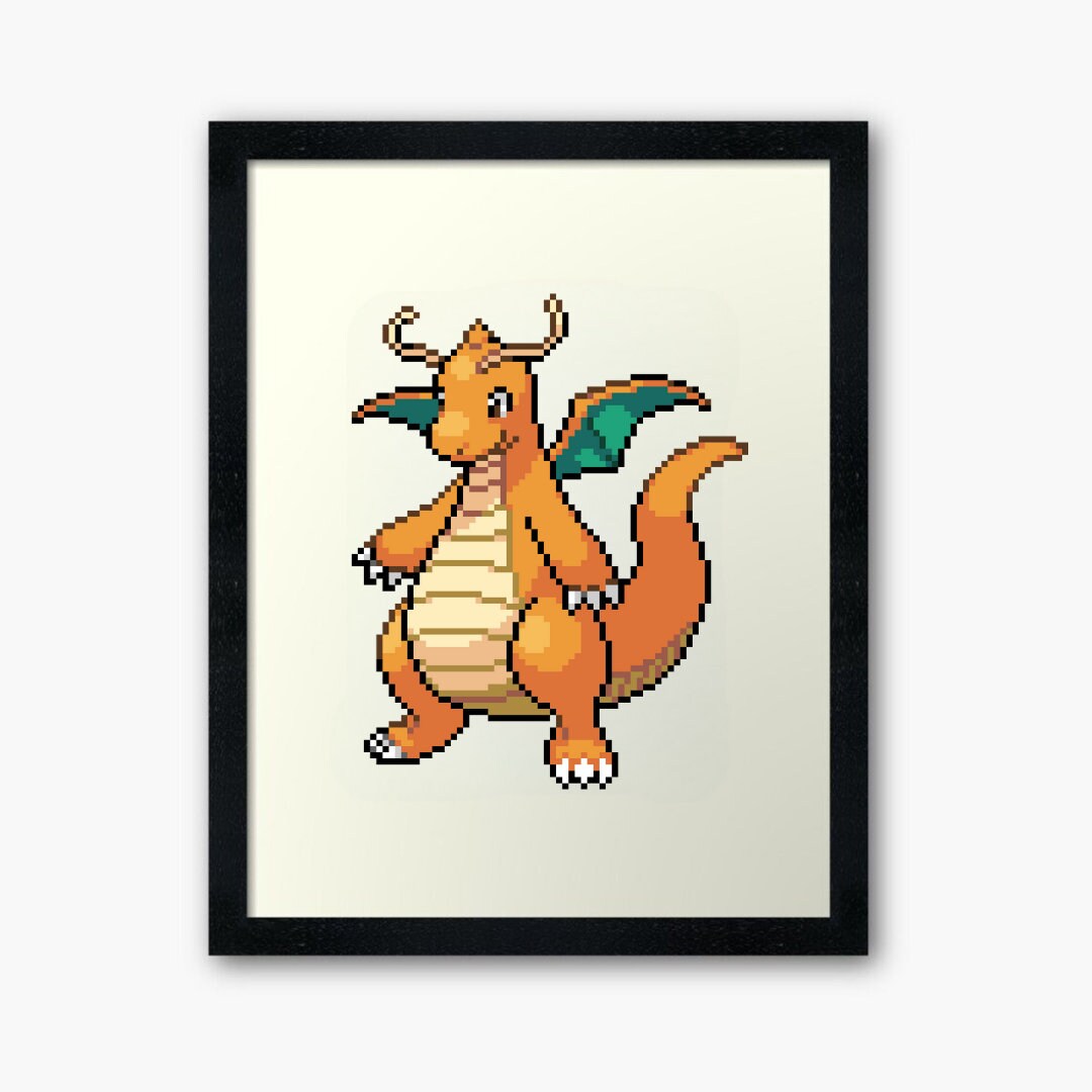 Pokemon Dragonite Pixel Art – BRIK