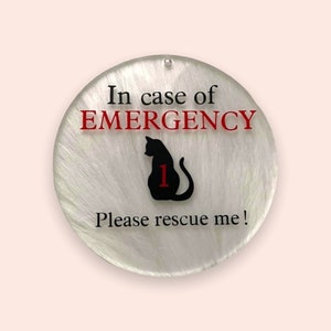 Emergency Pet Rescue Sign, Window and Door Warning Decal and Sticker, In Case of Fire. Clear, acrylic sign for pets.
