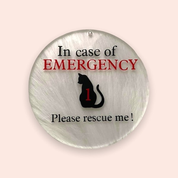 Emergency Pet Rescue Sign, Window and Door Warning Decal and Sticker, In Case of Fire