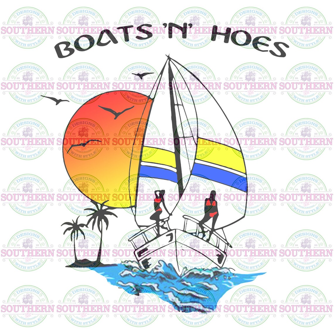 Boats and Hoes Digital File Download PNG Etsy