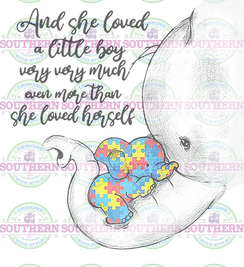 Autism Elephant Digital File Download PNG