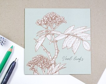 Botanical greeting card with envelope | Veel liefs wenskaart met botanische tekening