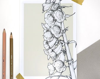 Botanical Flower Art Print A5 | Botanische bloemen kunstdruk
