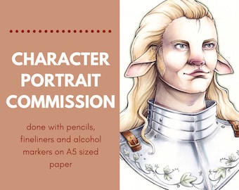 Custom character portrait drawing commission for Dungeons and Dragons and other TTRGP's