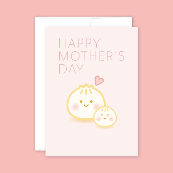 Mother’s Day Card | Mom Bao with her cute little Baos | Mom dumpling and her little dumplings
