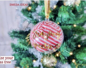 Personalised Christmas Baubles with Christmas Chocolates inside the Babubles