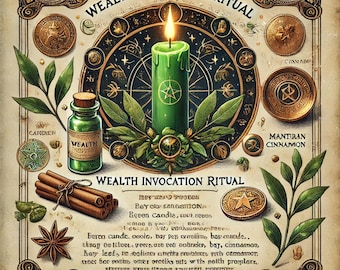Wealth Invocation Ritual – Instant Download – Prosperity Spell – Attract Abundance – Money Manifestation – Digital Grimoire Page – BOS