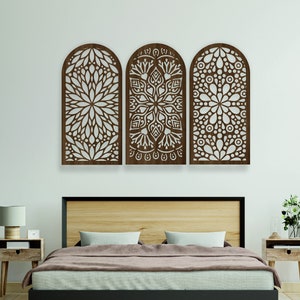 Wall decor wood art, Wooden panel decor, Wall art wood panel, Wall decor wood carving, Wood panel wall decor, 3 panel wall decor
