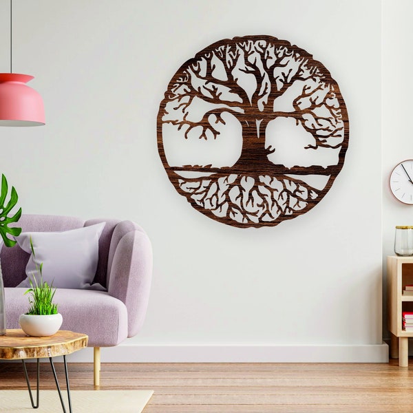 Lebensbaum Wandkunst - Lebensbaum Holzpaneel - Holz Wandkunst - Holz Wand Dekor - Baum des Lebens Wandbehang
