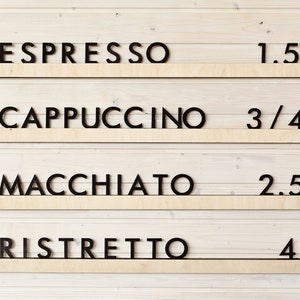 Quadro de menu de trilho de parede, quadro de letras alterável, quadro de trilho de mensagem, suporte de menu de café, menu de parede de padeiro, conjunto de bordas de letras, placa de cafeteria