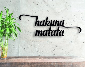 Hakuna Matata Wooden Sign, Hakuna Matata Sign, Hakuna Matata Wall Decor, Wood Sign For Nursery, Hakuna Matata Wall Art
