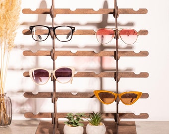 Sunglasses rack, Glasses holder wooden, Sunglasses display stand, Glasses holder stand, Wood glasses holder, Sunglass holder for wall
