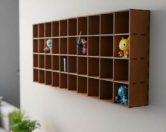 Wood Cabinet. Display Case, Collectible Organizer, Keepsake Holder
