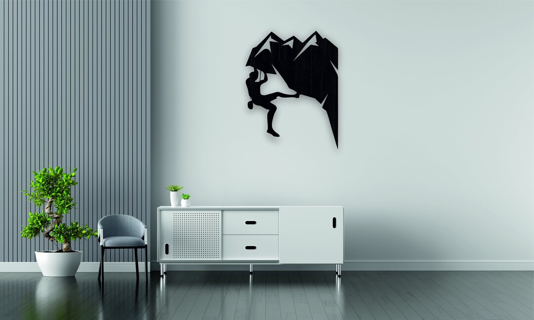 Rock Climber Wood Wall Art, Climbing Wall Decor , Adventure Sign