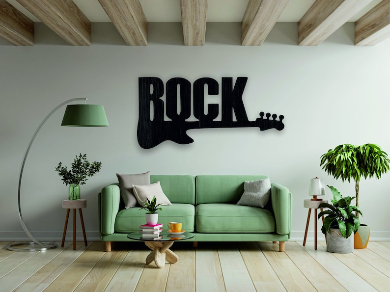 Rock Music Wooden Wall Decor Rock Wall Art Rock and Roll Etsy